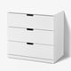 NORDLI Commode 3 tiroirs, blanc, 80x76 cm