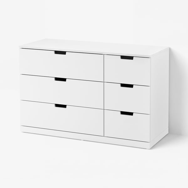 NORDLI Commode 6 tiroirs, blanc, 120x76 cm
