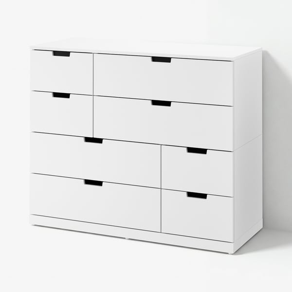 NORDLI Commode 8 tiroirs, blanc, 120x99 cm
