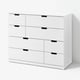 NORDLI Commode 8 tiroirs, blanc, 120x99 cm