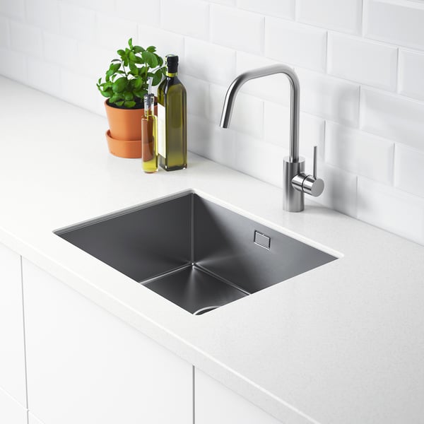 Norrsjon Evier Integre 1 Bac Acier Inoxydable Pr Plan Travail Quartz Sur Mesure 54x44 Cm Ikea Suisse