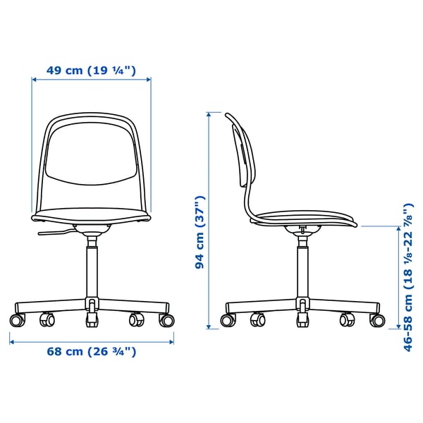 ÖRFJÄLL Chaise pivotante, blanc/Vissle jaune vert