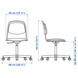 ÖRFJÄLL Chaise pivotante, blanc/Vissle jaune vert