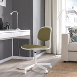 ÖRFJÄLL Chaise pivotante, blanc/Vissle jaune vert