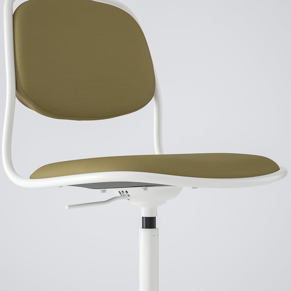 ÖRFJÄLL Chaise pivotante, blanc/Vissle jaune vert