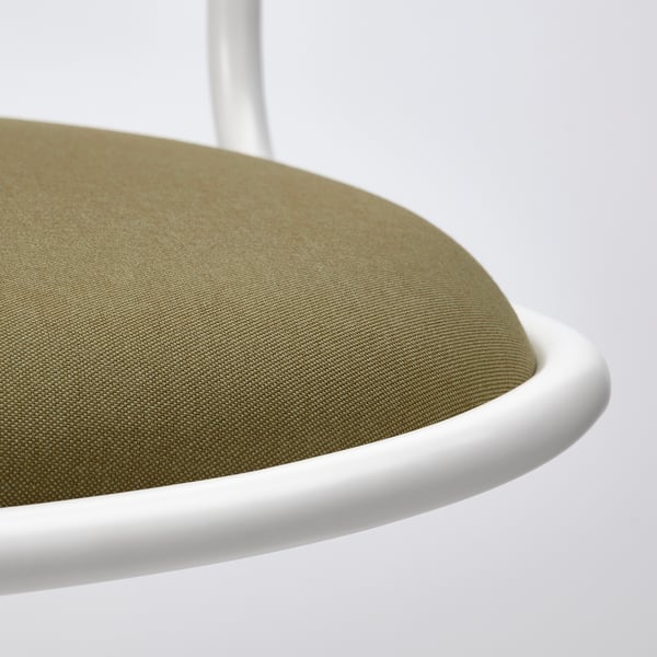 ÖRFJÄLL Chaise pivotante, blanc/Vissle jaune vert