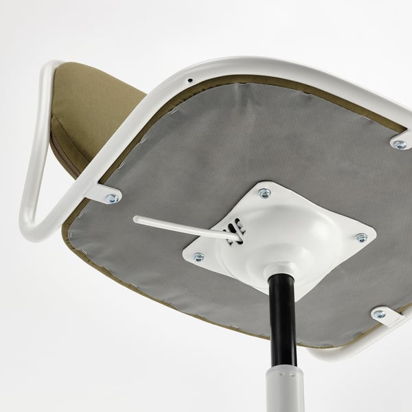 ÖRFJÄLL Chaise pivotante, blanc/Vissle jaune vert