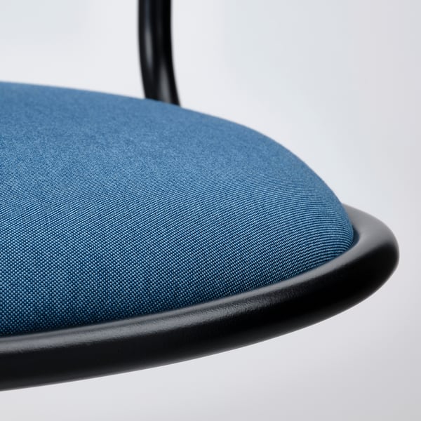 ÖRFJÄLL Chaise pivotante, noir/Vissle bleu