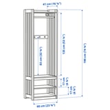 PANGET Rangement ouvert vêtements+chaussur, blanc, 59x41x191 cm