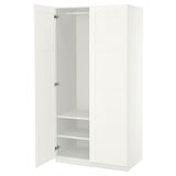 PAX / BERGSBO Armoire-penderie, blanc/blanc, 100x60x201 cm