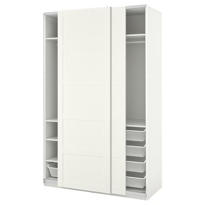 PAX / BERGSBO Armoire pte coul, blanc/blanc, 150x66x236 cm