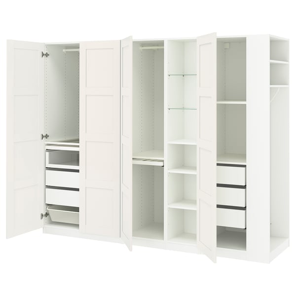 PAX / BERGSBO Combinaison armoire, blanc blanc/blanc, 255x60x201 cm