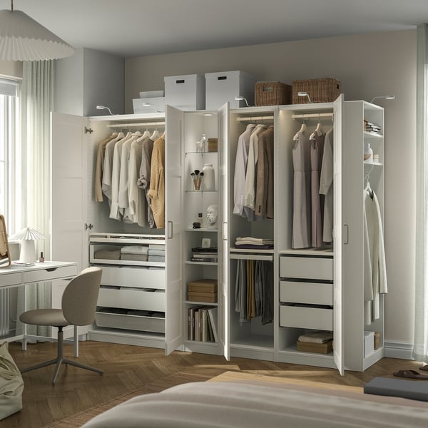 PAX / BERGSBO Combinaison armoire, blanc blanc/blanc, 255x60x201 cm