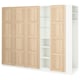 PAX / BERGSBO Combinaison armoire, blanc effet chêne blanchi/blanc, 255x60x201 cm