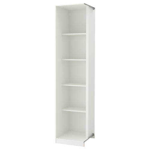 PAX Élément d'angle av 4 tablettes - blanc 53x58x236 cm