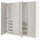 PAX / FARDAL Armoire-penderie, blanc/gris clair brillant, 200x60x201 cm