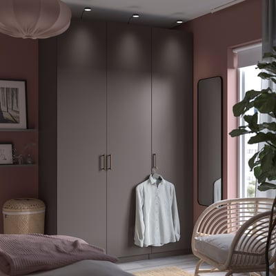 PAX / FORSAND Armoire-penderie, gris foncé/gris foncé, 150x60x236 cm