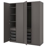 PAX / FORSAND Combinaison armoire, gris foncé/gris foncé, 200x60x236 cm