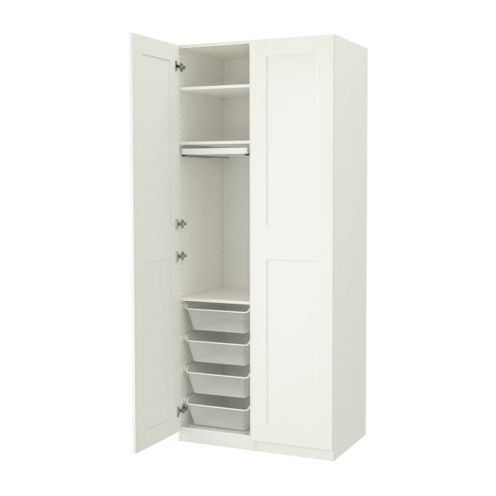 PAX / GRIMO combinaison armoire, blanc/blanc, 100x60x236 cm IKEA Suisse
