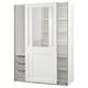 PAX / GRIMO Combinaison armoire, blanc/verre transparent blanc, 150x66x201 cm
