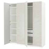 PAX / MISTUDDEN Combinaison armoire, blanc/gris à motifs, 200x60x236 cm