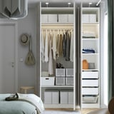 PAX / MISTUDDEN Combinaison armoire, blanc/gris à motifs, 150x60x236 cm