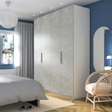 PAX / MISTUDDEN Combinaison armoire, blanc/gris à motifs, 200x60x236 cm