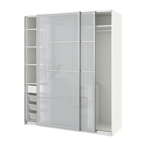 PAX / SVARTISDAL Armoire pte coul, blanc/blanc effet papier, 200x66x236 cm