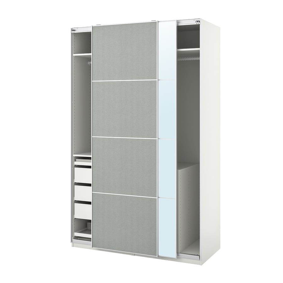 PAX / TJODALYNG/AULI Combinaison armoire, blanc/vert clair miroir