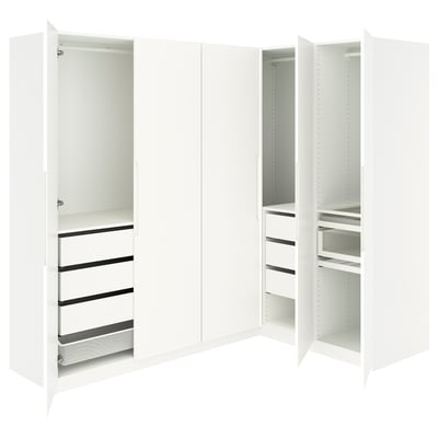 PAX / TONSTAD Armoire d'angle, blanc/blanc cassé, 210/160x201 cm