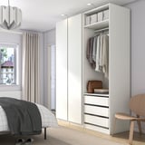 PAX / VIKANES Armoire-penderie, blanc/blanc, 175x60x236 cm