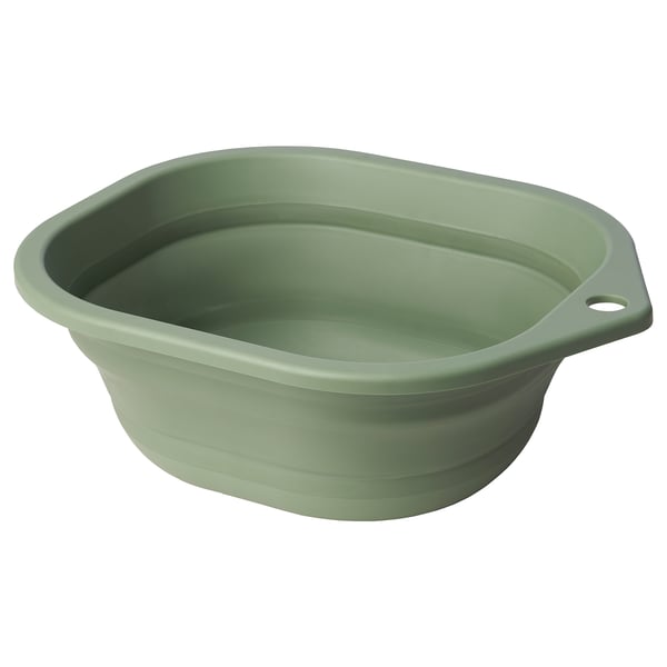 PEPPRIG Baquet à vaisselle, pliable/vert, 10 l