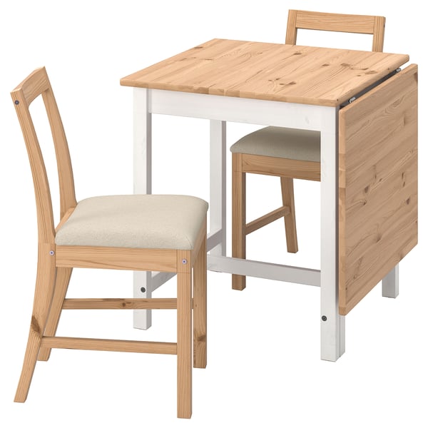 PINNTORP / PINNTORP Table et 2 chaises, teinté brun clair teinté blanc/Katorp teinté brun clair, 67/124 cm
