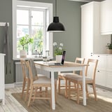 PINNTORP / PINNTORP Table et 4 chaises, teinté brun clair teinté blanc/Katorp teinté brun clair, 125 cm
