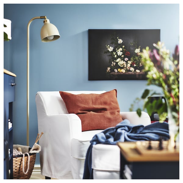 PJÄTTERYD Reproduction, fleurs - mur noir, 70x50 cm
