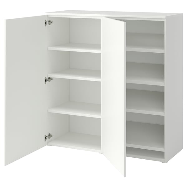 PLATSA Armoire à chaussures/rangement, blanc/Fonnes blanc, 120x42x123 cm