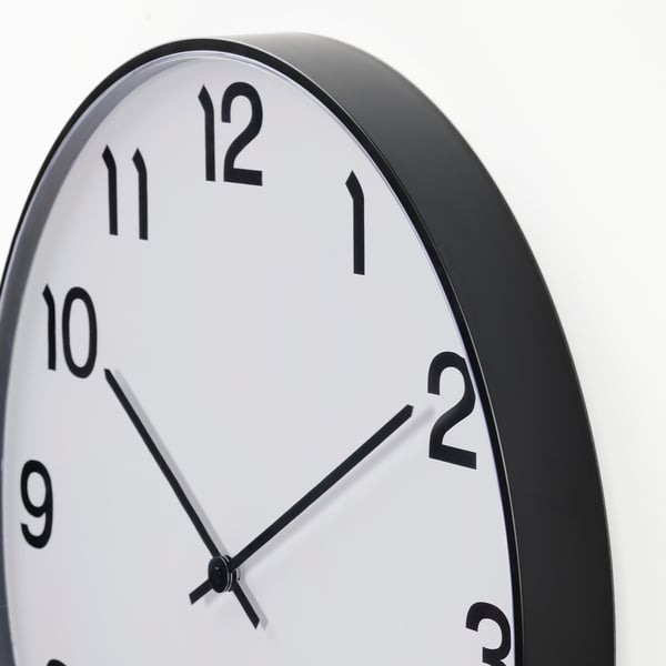PLUTTIS Horloge murale, noir, 52 cm