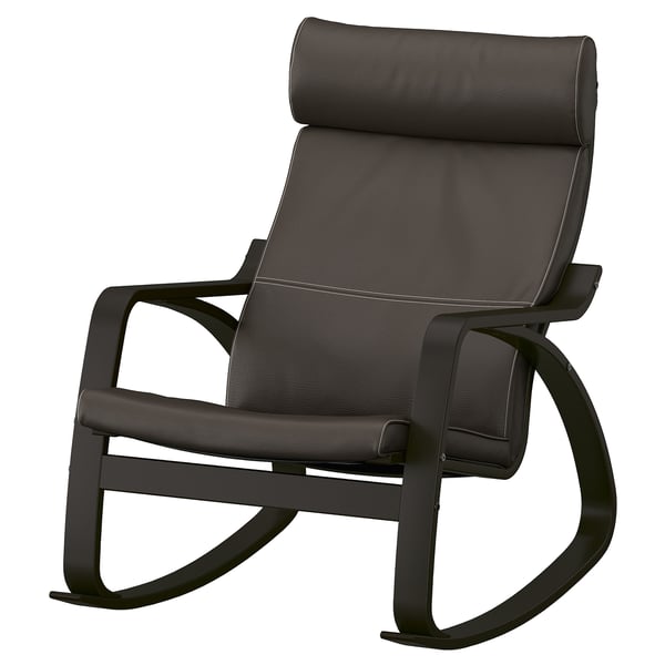 POÄNG Fauteuil à bascule, brun noir/Glose brun foncé
