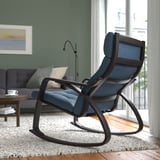 POÄNG Fauteuil à bascule, brun noir/Gunnared bleu
