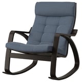 POÄNG Fauteuil à bascule, brun noir/Gunnared bleu
