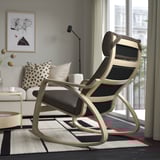 POÄNG Fauteuil à bascule, plaqué bouleau/Glose brun foncé
