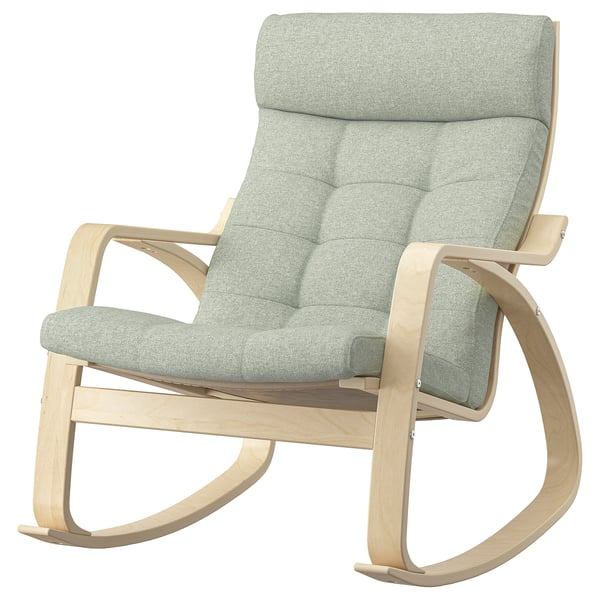 POÄNG Fauteuil à bascule, plaqué bouleau/Gunnared vert clair