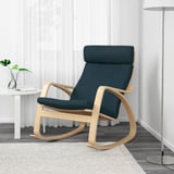 POÄNG Fauteuil à bascule, plaqué bouleau/Hillared bleu foncé