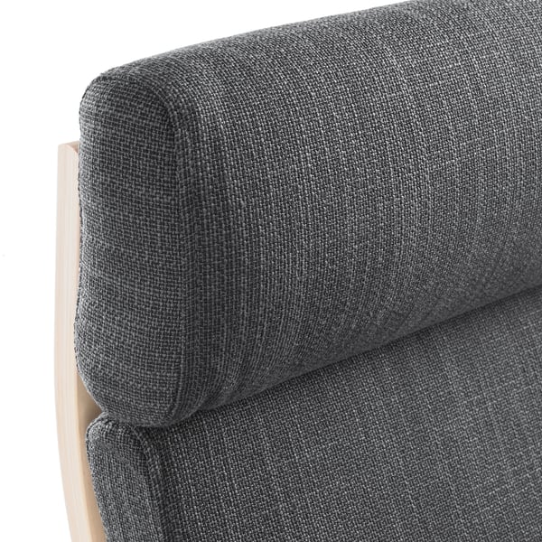 POÄNG Fauteuil à bascule, plaqué chêne blanchi/Hillared anthracite
