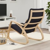 POÄNG Fauteuil à bascule, plaqué chêne blanchi/Knisa noir