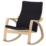 POÄNG Fauteuil à bascule, plaqué chêne blanchi/Knisa noir