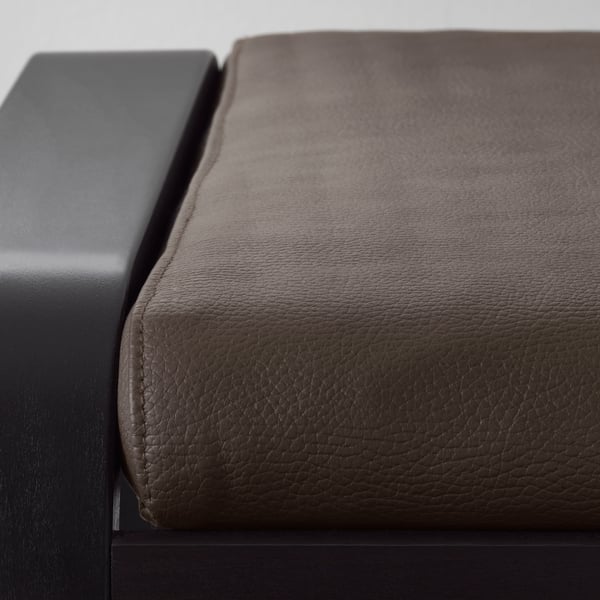 POÄNG Fauteuil avec repose-pieds, brun noir/Glose brun foncé