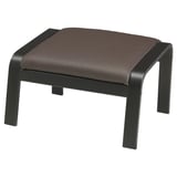 POÄNG Fauteuil avec repose-pieds, brun noir/Glose brun foncé