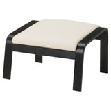 POÄNG Fauteuil avec repose-pieds, brun noir/Glose coquille d'oeuf