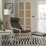POÄNG Fauteuil, plaqué bouleau/Glose brun foncé